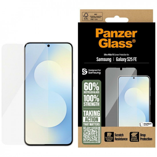 Tempered Glass PanzerGlass Ultra-Wide Fit for Samsung Galaxy S25 FE