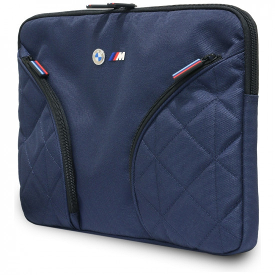 Bag BMW Nylon Pockets &amp; Metal Logo Sleeve 14" navy