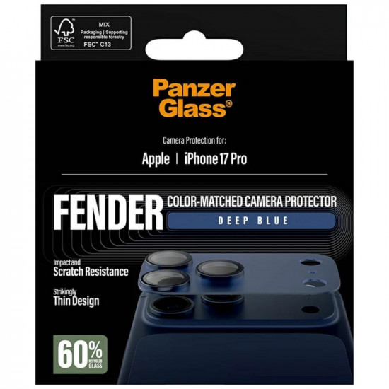 Tempered glass for lens PanzerGlass Fender Camera Protector for iPhone 17 Pro blue Tempered glass for lens PanzerGlass Fender Camera Protector for iPhone 17 Pro blue
