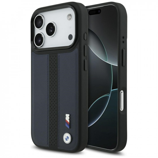 Case BMW M Perforated Stripe Logo MagSafe for iPhone 17 Pro navy blue Case BMW M Perforated Stripe Logo MagSafe for iPhone 17 Pro navy blue