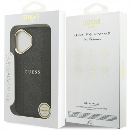 Case Guess 4G Stripe MagSafe for iPhone 17 black Case Guess 4G Stripe MagSafe for iPhone 17 black