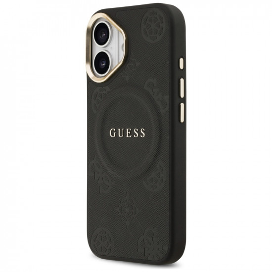Case Guess Peony Hot Stamp MagSafe for iPhone 17 black Case Guess Peony Hot Stamp MagSafe for iPhone 17 black