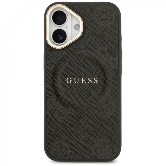 Case Guess Peony Hot Stamp MagSafe for iPhone 17 black Case Guess Peony Hot Stamp MagSafe for iPhone 17 black
