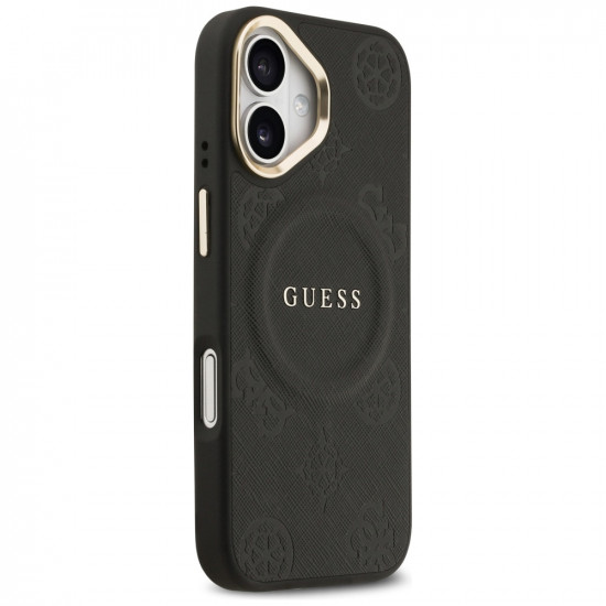 Case Guess Peony Hot Stamp MagSafe for iPhone 17 black Case Guess Peony Hot Stamp MagSafe for iPhone 17 black