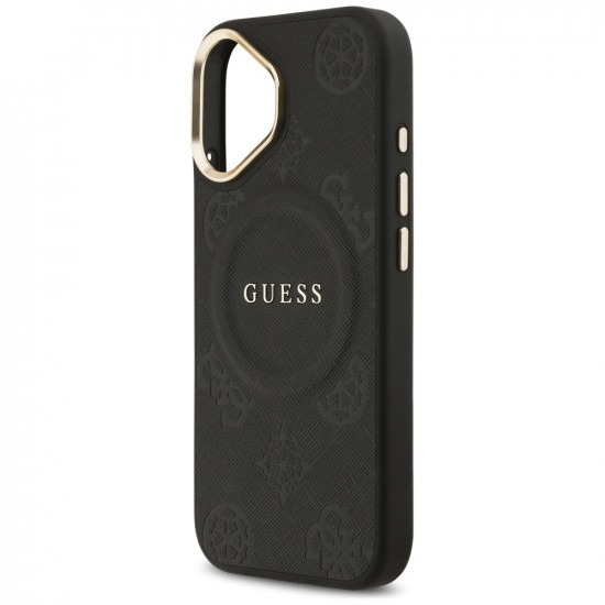 Case Guess Peony Hot Stamp MagSafe for iPhone 17 black Case Guess Peony Hot Stamp MagSafe for iPhone 17 black