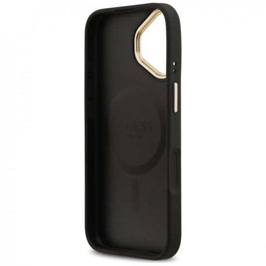 Case Guess Peony Hot Stamp MagSafe for iPhone 17 black Case Guess Peony Hot Stamp MagSafe for iPhone 17 black