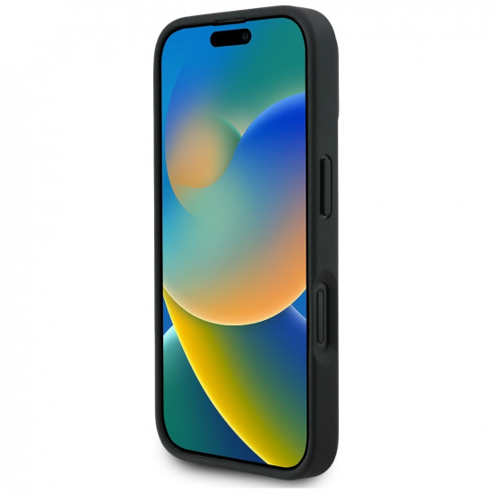 Case Karl Lagerfeld Grained Pattern &amp; Logo MagSafe for iPhone 16 black