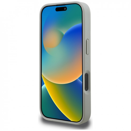 Case Karl Lagerfeld Grained Pattern &amp; Logo MagSafe for iPhone 16 Pro gray