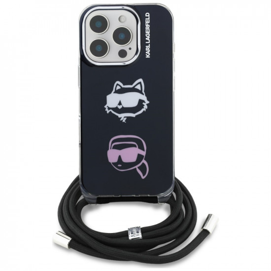 Case Karl Lagerfeld IML Crossbody Karl&Choupette Head for iPhone 16 Pro Max black Case Karl Lagerfeld IML Crossbody Karl&Choupette Head for iPhone 16 Pro Max black