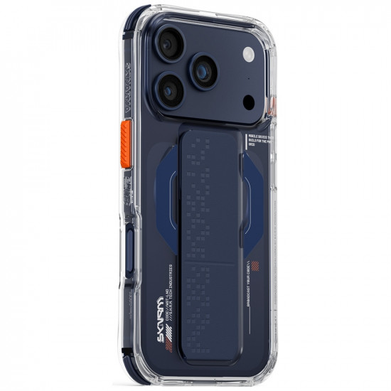 Case Skinarma Haxa for iPhone 17 Pro Magnetic Charging + Grip Stand blue