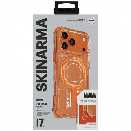 Skinarma Magma Case for iPhone 17 Pro Max Magnetic Charging Orange Skinarma Magma Case for iPhone 17 Pro Max Magnetic Charging Orange