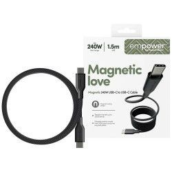 Cable empower by PanzerGlass Magnetic 240W USB-C to USB-C 1.5m black