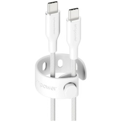 Cable empower by PanzerGlass Racing 60W USB-C to USB-C 2m silver-white