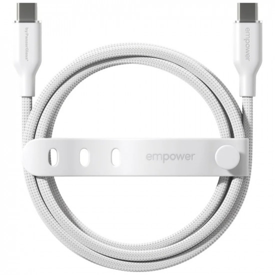 Cable empower by PanzerGlass Racing 60W USB-C to USB-C 2m silver-white