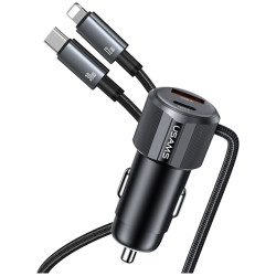 USAMS YT Series CC287 Car Charger 66W 1xUSB-A 1xUSB-C + 2in1 USB-C/Lightning Cable
