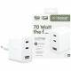 Empower by PanzerGlass Turbo 70W Wall Charger 2x USB-C USB-A Silver-White Empower by PanzerGlass Turbo 70W Wall Charger 2x USB-C USB-A Silver-White