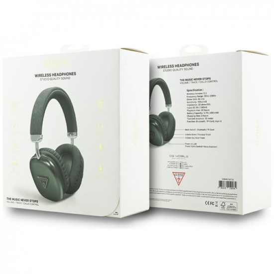 Headphones Guess Bluetooth 5.3 4G Triangle Logo khaki