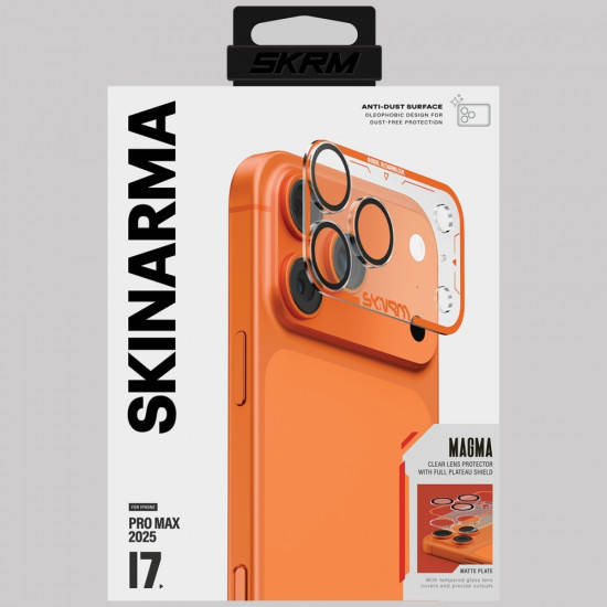 Camera Lens Glass Skinarma Magma Full Matte for iPhone 17 Pro Max orange