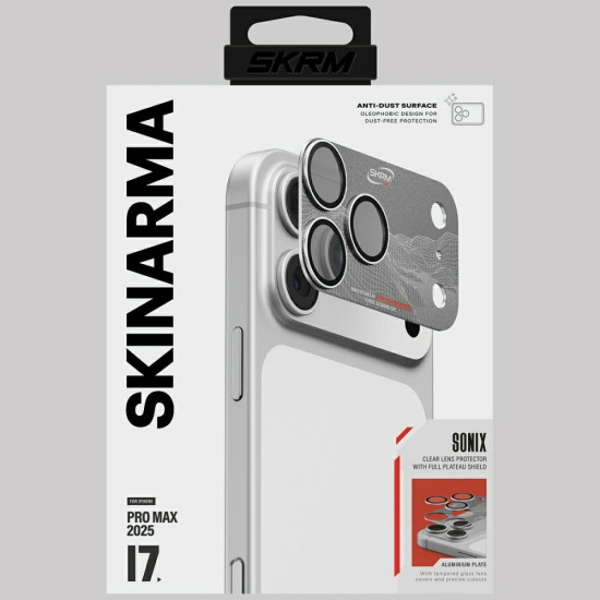Camera Lens Glass Skinarma Sonix Full Aluminum for iPhone 17 Pro Max silver