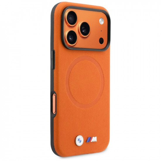 Case BMW M FW Logo Metal MagSafe for iPhone 17 Pro Max orange Case BMW M FW Logo Metal MagSafe for iPhone 17 Pro Max orange