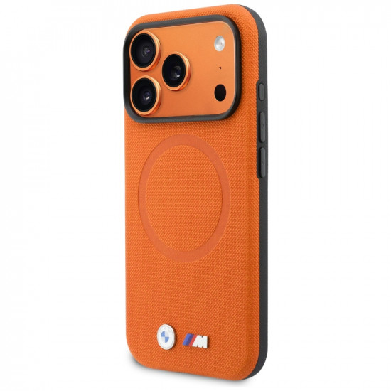 Case BMW M FW Logo Metal MagSafe for iPhone 17 Pro orange