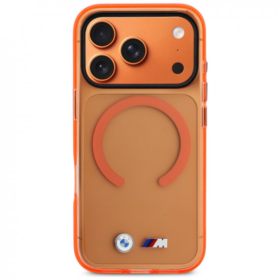 BMW M IML Metal Logos MagSafe Case for iPhone 17 Pro Max Orange
