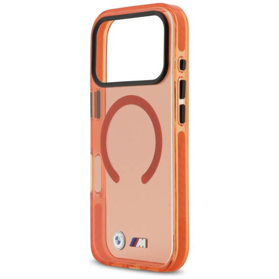 BMW M IML Shockproof Metal Logos MagSafe Case for iPhone 17 Pro Max Orange