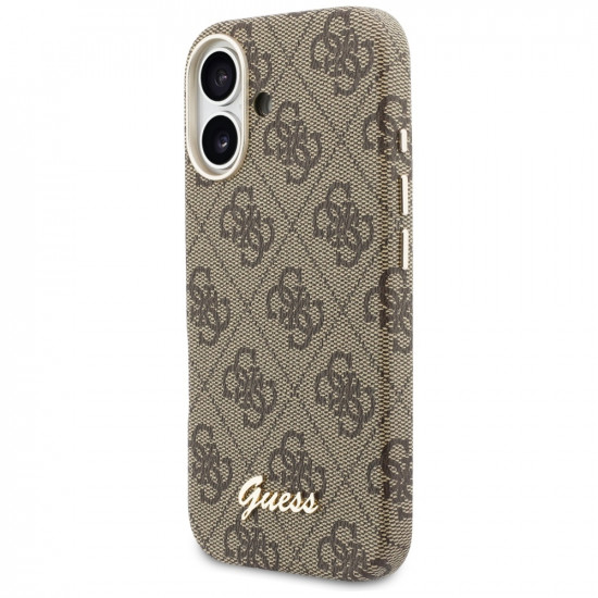 Case Guess 4G Script MagSafe for iPhone 17 brown