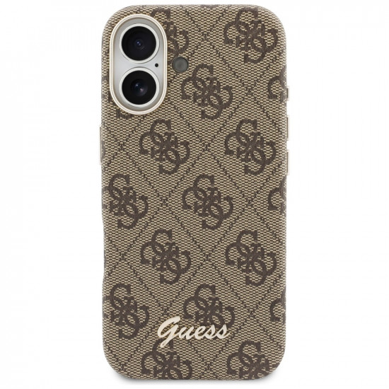 Case Guess 4G Script MagSafe for iPhone 17 brown