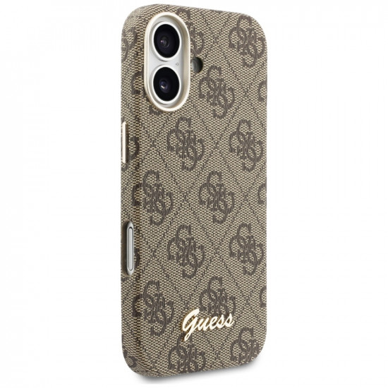 Case Guess 4G Script MagSafe for iPhone 17 brown
