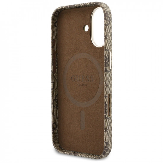 Case Guess 4G Script MagSafe for iPhone 17 brown