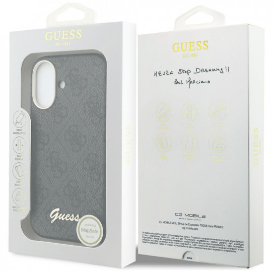 Case Guess 4G Script MagSafe for iPhone 17 black Case Guess 4G Script MagSafe for iPhone 17 black