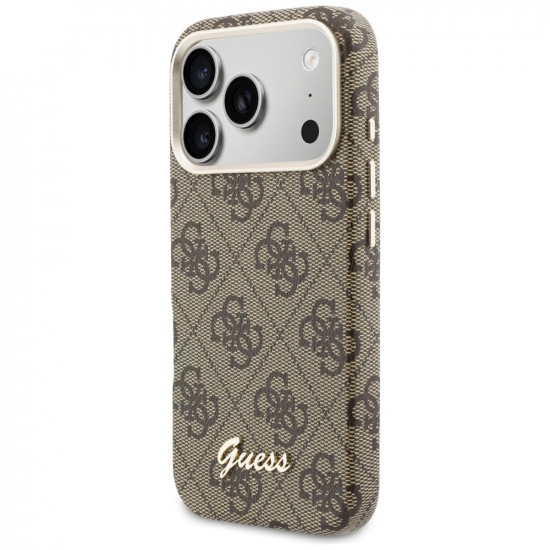 Case Guess 4G Script MagSafe for iPhone 17 Pro brown