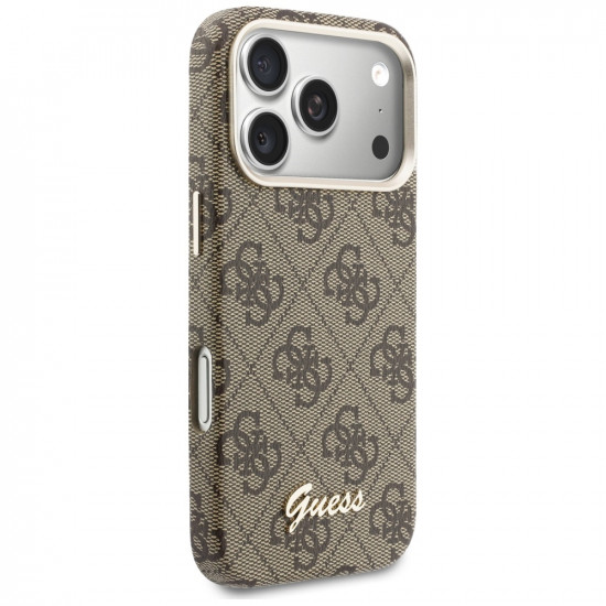 Case Guess 4G Script MagSafe for iPhone 17 Pro brown