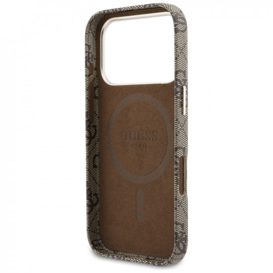 Case Guess 4G Script MagSafe for iPhone 17 Pro brown