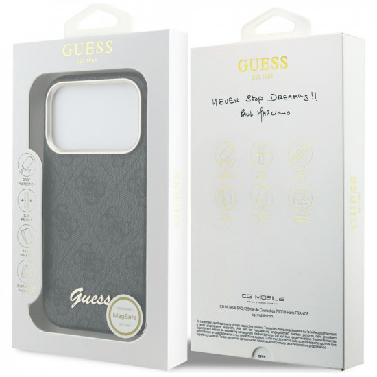 Case Guess 4G Script MagSafe for iPhone 17 Pro black