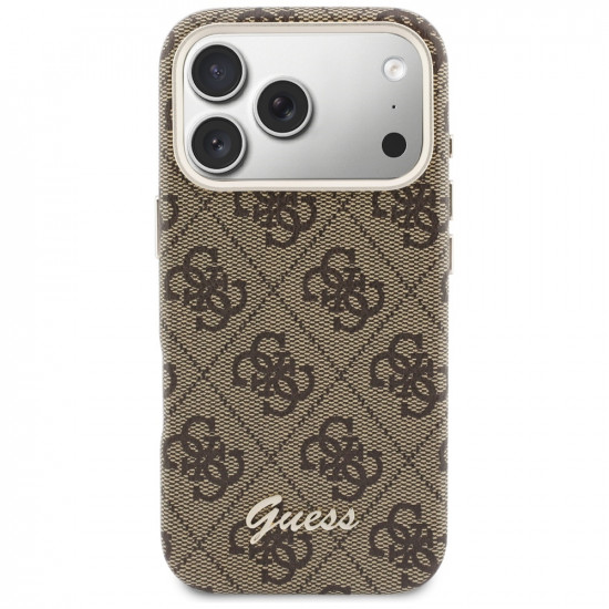 Case Guess 4G Script MagSafe for iPhone 17 Pro Max brown