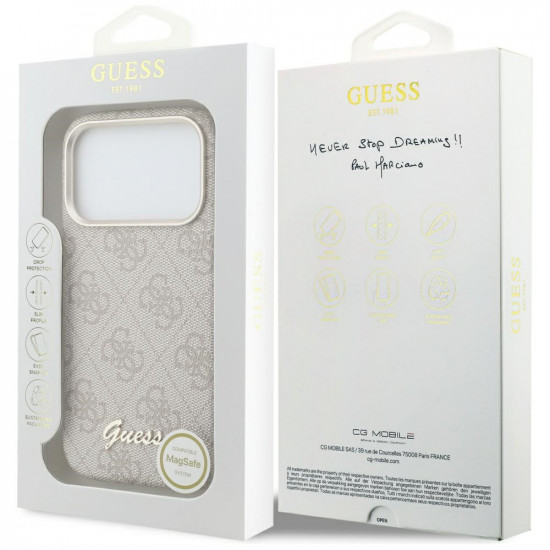 Case Guess 4G Script MagSafe for iPhone 17 Pro Max pink Case Guess 4G Script MagSafe for iPhone 17 Pro Max pink