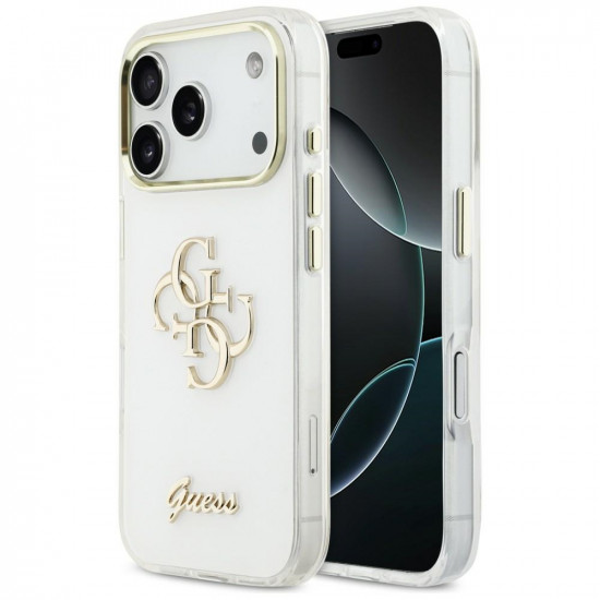 Guess IML 4G Script Metal Case for iPhone 17 Pro White Guess IML 4G Script Metal Case for iPhone 17 Pro White