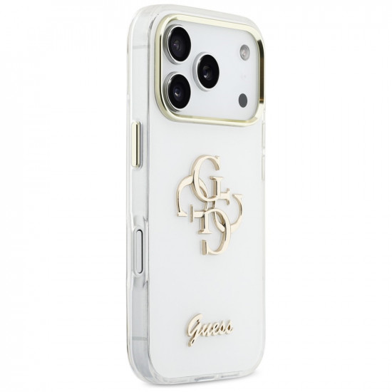 Guess IML 4G Script Metal Case for iPhone 17 Pro White Guess IML 4G Script Metal Case for iPhone 17 Pro White