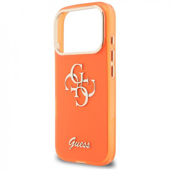 Guess IML 4G Script Metal Case for iPhone 17 Pro Orange