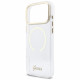Guess IML Glitters Script Strap MagSafe Case for iPhone 17 Pro Max Clear