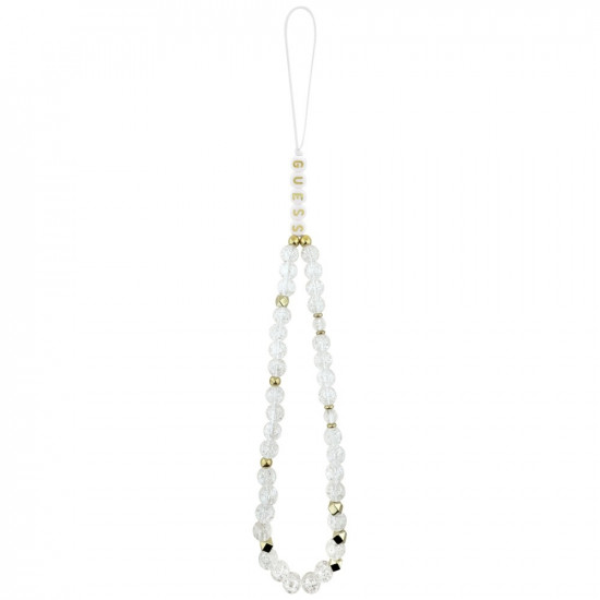 Guess IML Glitters Script Strap MagSafe Case for iPhone 17 Pro Clear