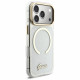 Guess IML Glitters Script Strap MagSafe Case for iPhone 17 Pro Clear