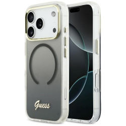 Guess IML Gradient Script Metal MagSafe Case for iPhone 17 Pro Max Black