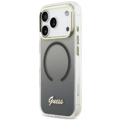 Guess IML Gradient Script Metal MagSafe Case for iPhone 17 Pro Max Black