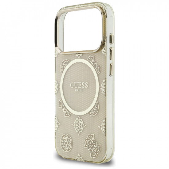 Guess IML Peony Dot MagSafe Case for iPhone 17 Pro Beige