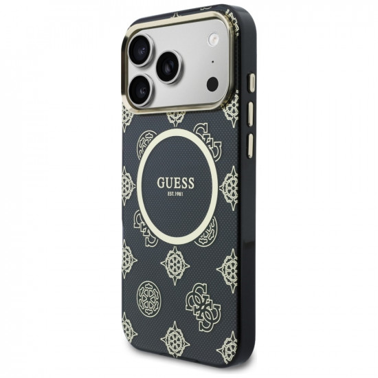 Guess IML Peony Dot MagSafe Case for iPhone 17 Pro Max Black