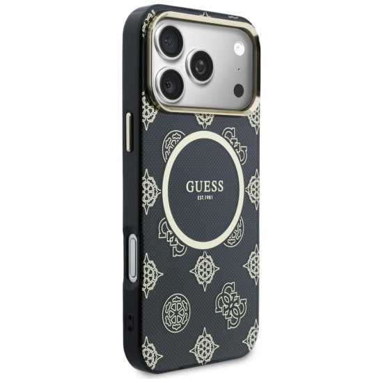 Guess IML Peony Dot MagSafe Case for iPhone 17 Pro Max Black