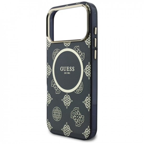 Guess IML Peony Dot MagSafe Case for iPhone 17 Pro Max Black